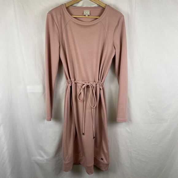 Truworths Pink Mauve Long Sleeve Cinch Waist Shirt dress Size M US 6-8 - Picture 2 of 6